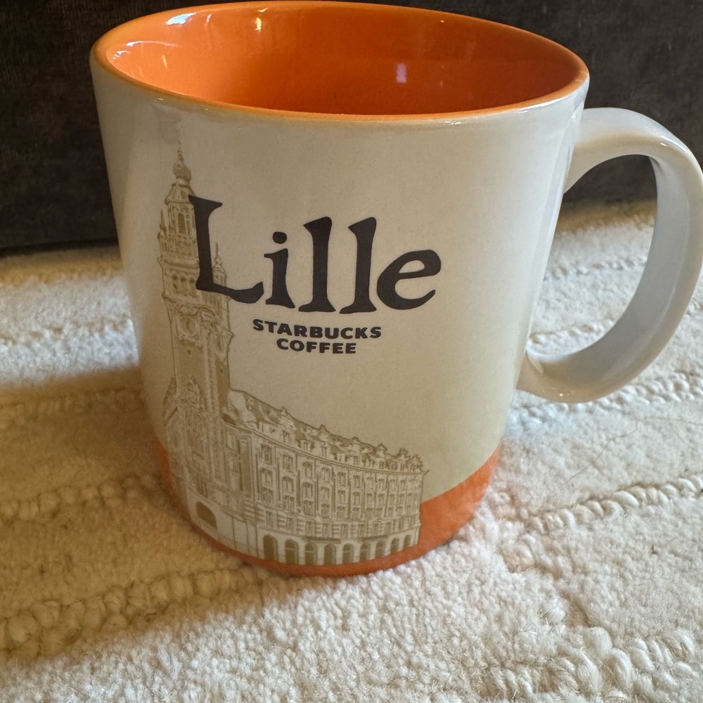 Starbucks Lille Mug - Orange Interior with White Exterior